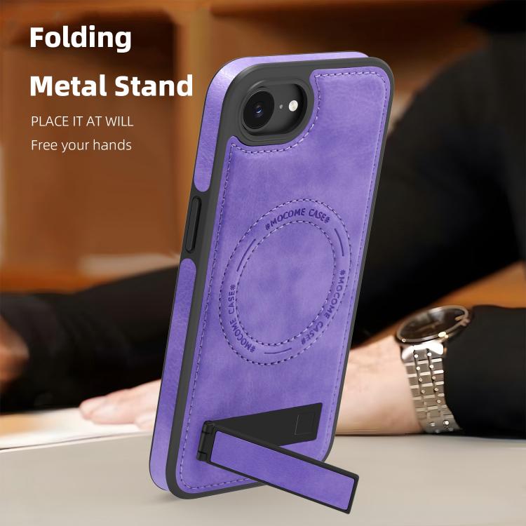 For iPhone 17e / 16e Multi-function Holder MagSafe PU Phone Case