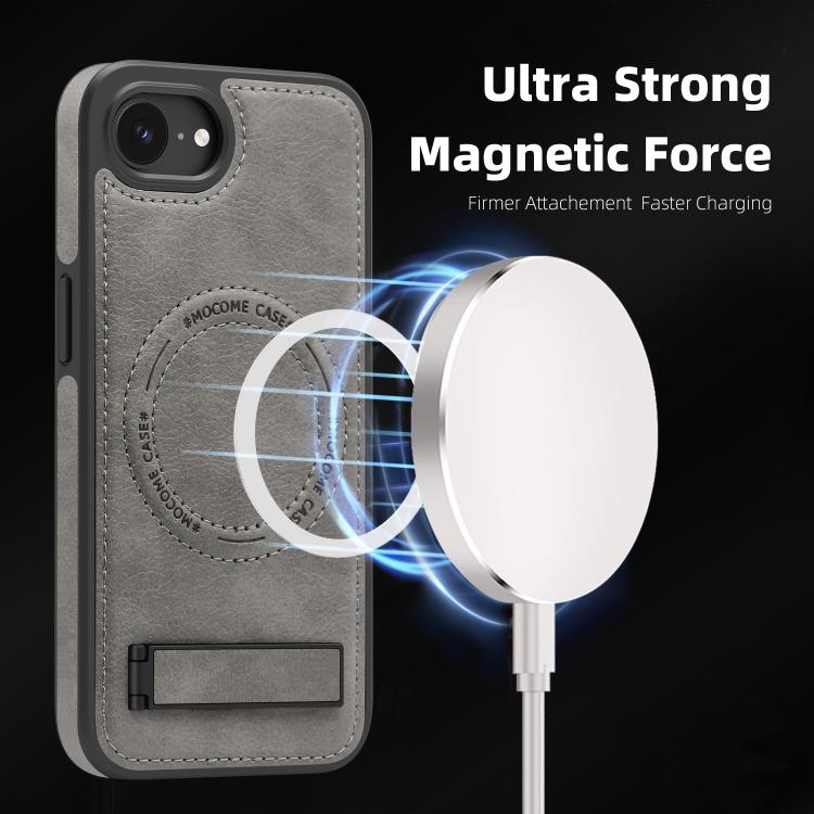 For iPhone 17e / 16e Multi-function Holder MagSafe PU Phone Case