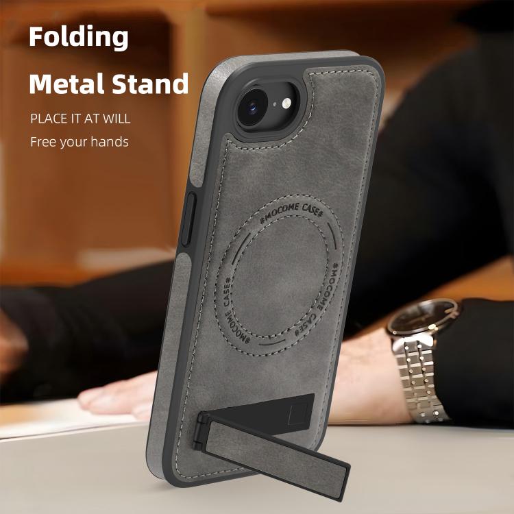 For iPhone 17e / 16e Multi-function Holder MagSafe PU Phone Case