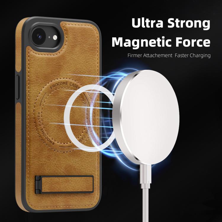 For iPhone 17e / 16e Multi-function Holder MagSafe PU Phone Case