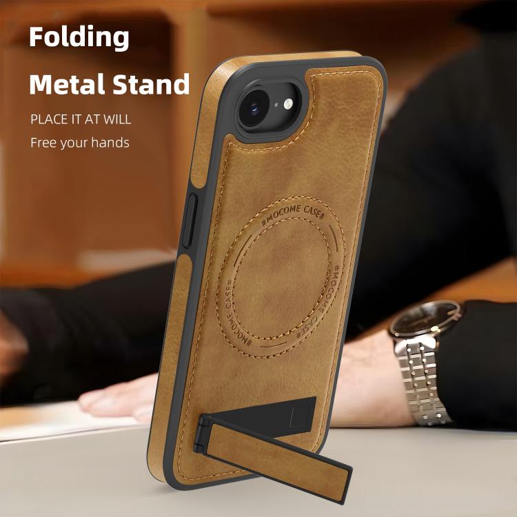 For iPhone 17e / 16e Multi-function Holder MagSafe PU Phone Case