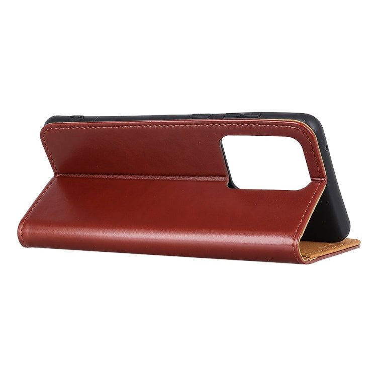 For Samsung Galaxy S20 Ultra 3-Color Pearl Texture Magnetic Buckle Horizontal Flip PU Leather Case with Card Slots & Wallet & Holder