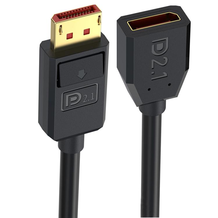 DP2.1 Male to DP2.1 Female Straight 52Gbps 16K 30Hz DisplayPort Extension Adapter Cable, Length: 50cm - Black