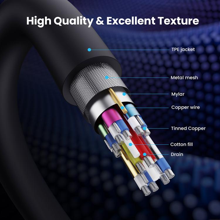 DP2.1 to DP2.1 Upper Elbow 52Gbps 16K 30Hz DisplayPort Extension Adapter Cable, Length: 3m - Black