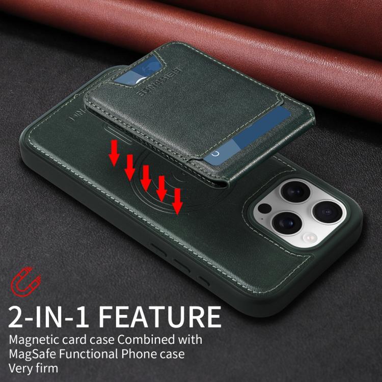 For iPhone 16 Pro Max BETOPNICE Vertical Flip Detachable MagSafe Wallet Phone Case
