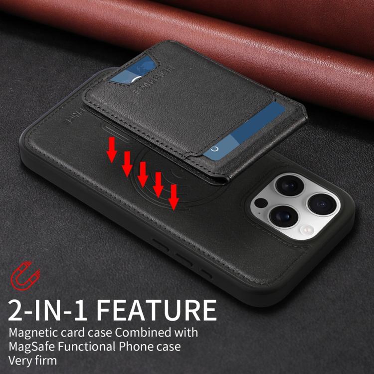 For iPhone 16 Pro Max BETOPNICE Vertical Flip Detachable MagSafe Wallet Phone Case