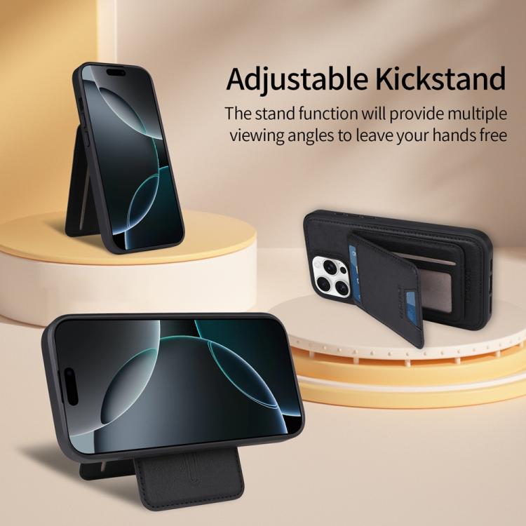 For iPhone 16 Pro Max BETOPNICE Vertical Flip Detachable MagSafe Wallet Phone Case