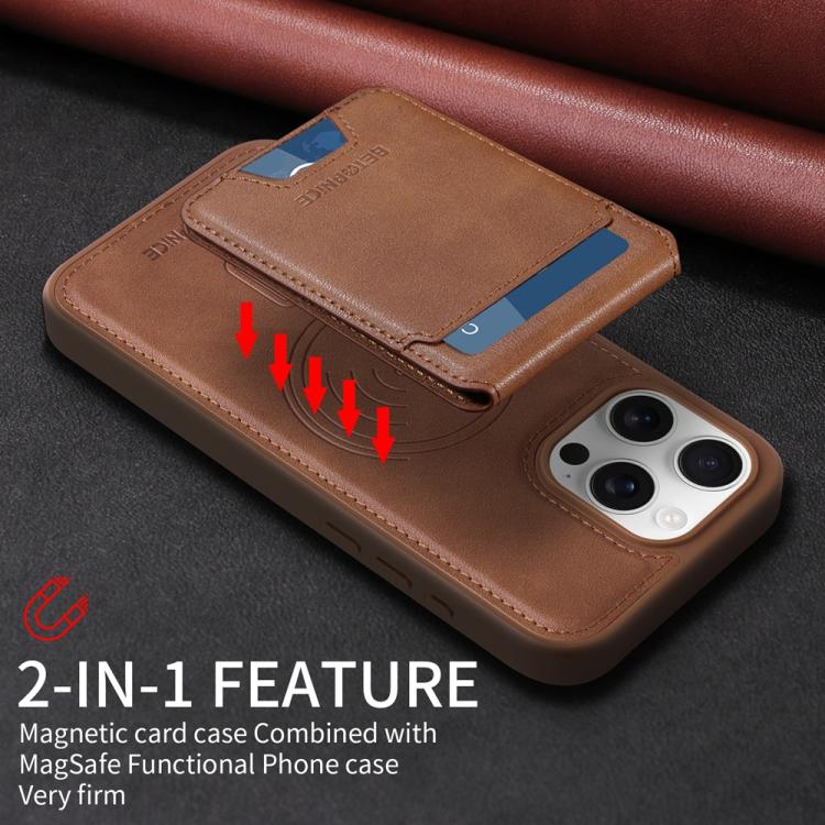 For iPhone 16 Pro Max BETOPNICE Vertical Flip Detachable MagSafe Wallet Phone Case