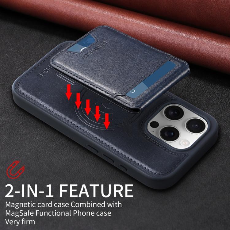 For iPhone 16 Pro BETOPNICE Vertical Flip Detachable MagSafe Wallet Phone Case
