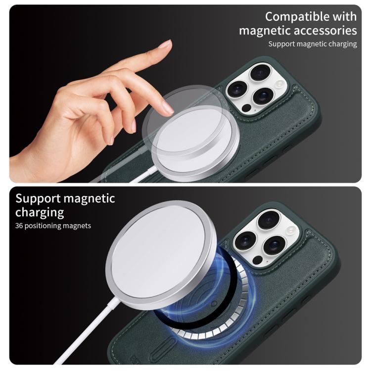 For iPhone 16 Pro BETOPNICE Vertical Flip Detachable MagSafe Wallet Phone Case