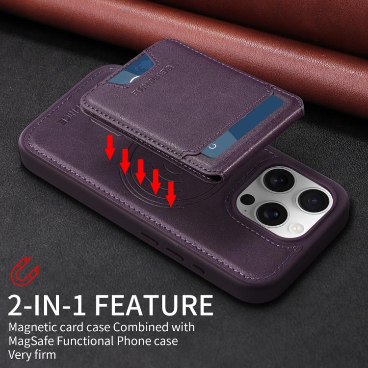 For iPhone 16 Pro BETOPNICE Vertical Flip Detachable MagSafe Wallet Phone Case