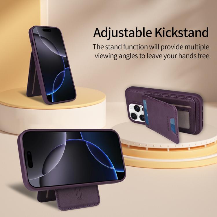For iPhone 16 Pro BETOPNICE Vertical Flip Detachable MagSafe Wallet Phone Case