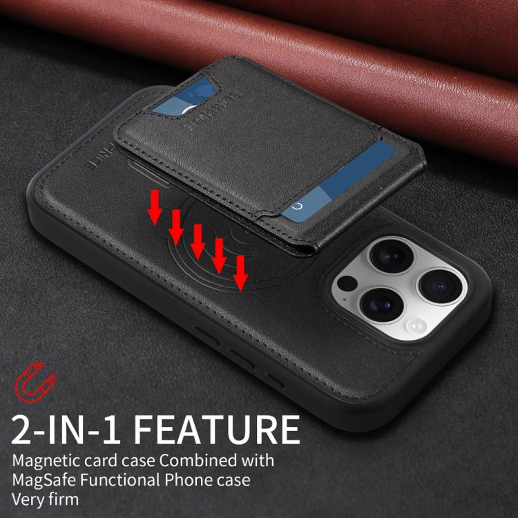 For iPhone 16 Pro BETOPNICE Vertical Flip Detachable MagSafe Wallet Phone Case