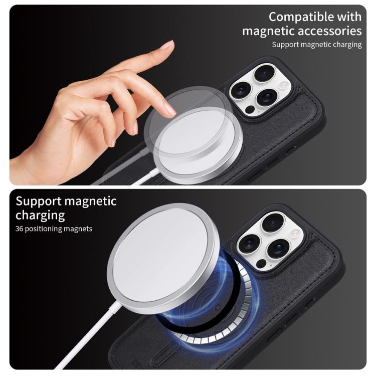 For iPhone 16 Pro BETOPNICE Vertical Flip Detachable MagSafe Wallet Phone Case