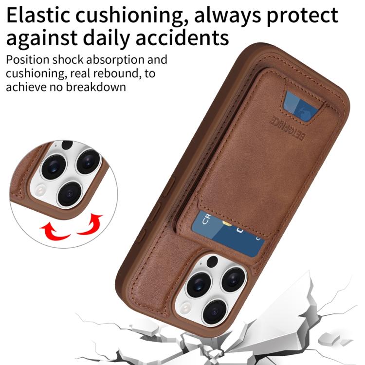 For iPhone 16 Pro BETOPNICE Vertical Flip Detachable MagSafe Wallet Phone Case