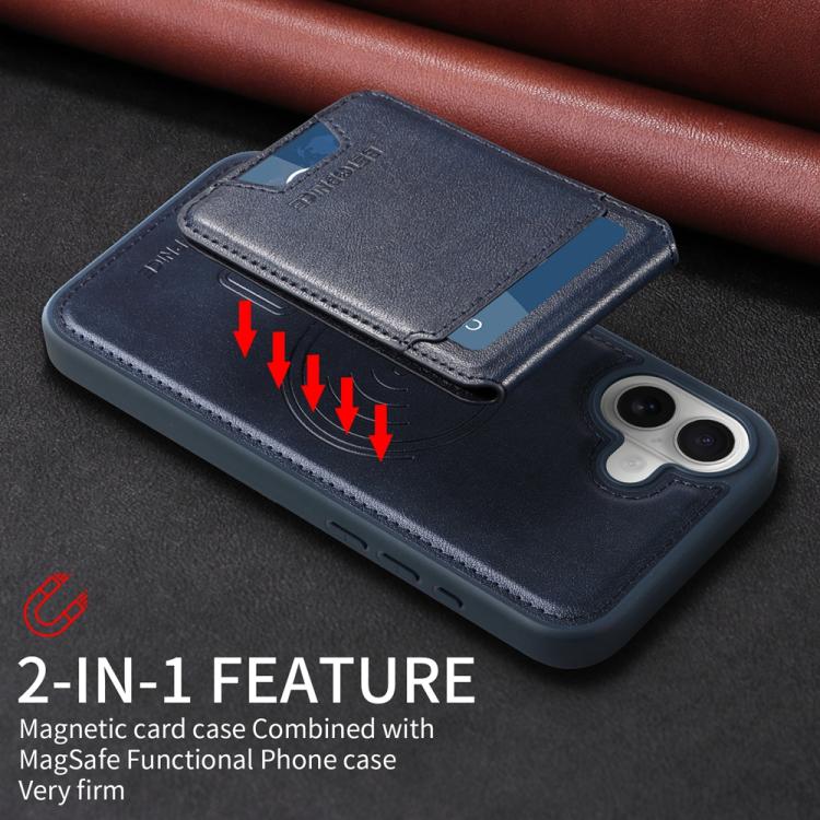 For iPhone 16 Plus BETOPNICE Vertical Flip Detachable MagSafe Wallet Phone Case