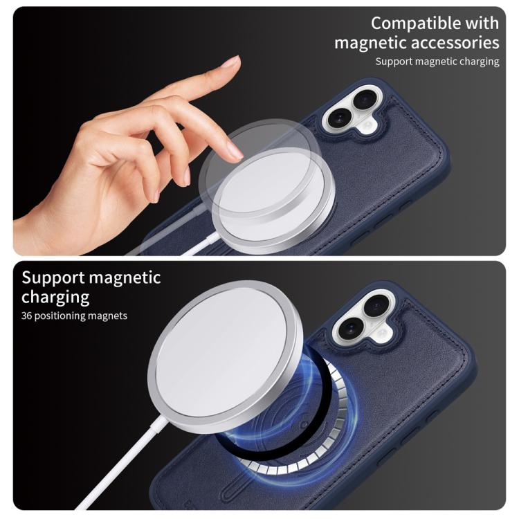 For iPhone 16 Plus BETOPNICE Vertical Flip Detachable MagSafe Wallet Phone Case