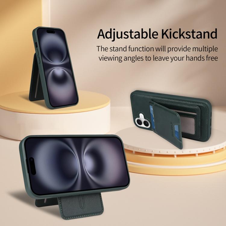 For iPhone 16 Plus BETOPNICE Vertical Flip Detachable MagSafe Wallet Phone Case