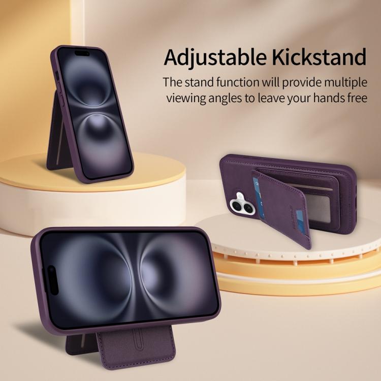 For iPhone 16 Plus BETOPNICE Vertical Flip Detachable MagSafe Wallet Phone Case