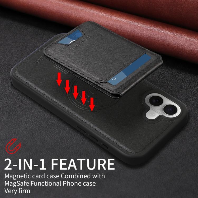 For iPhone 16 Plus BETOPNICE Vertical Flip Detachable MagSafe Wallet Phone Case