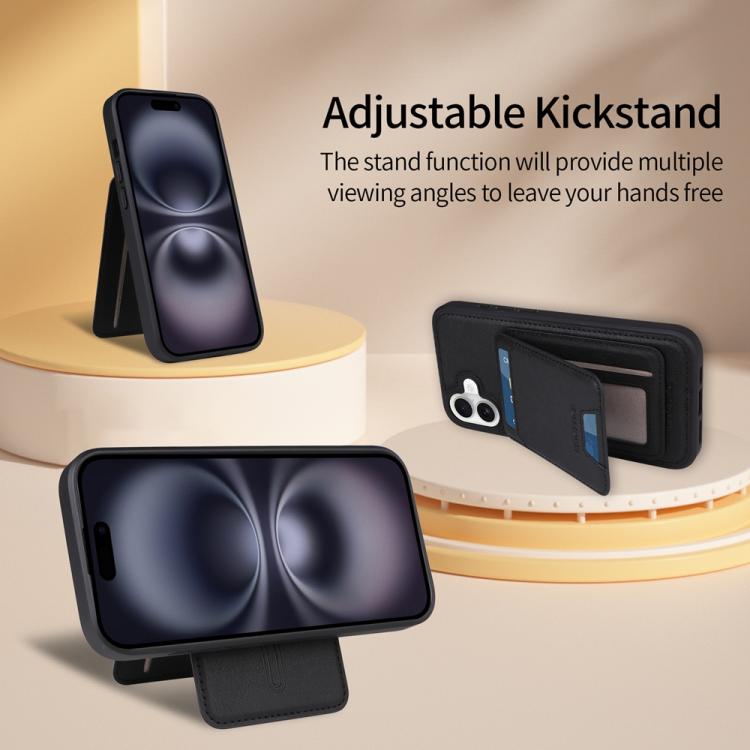 For iPhone 16 Plus BETOPNICE Vertical Flip Detachable MagSafe Wallet Phone Case