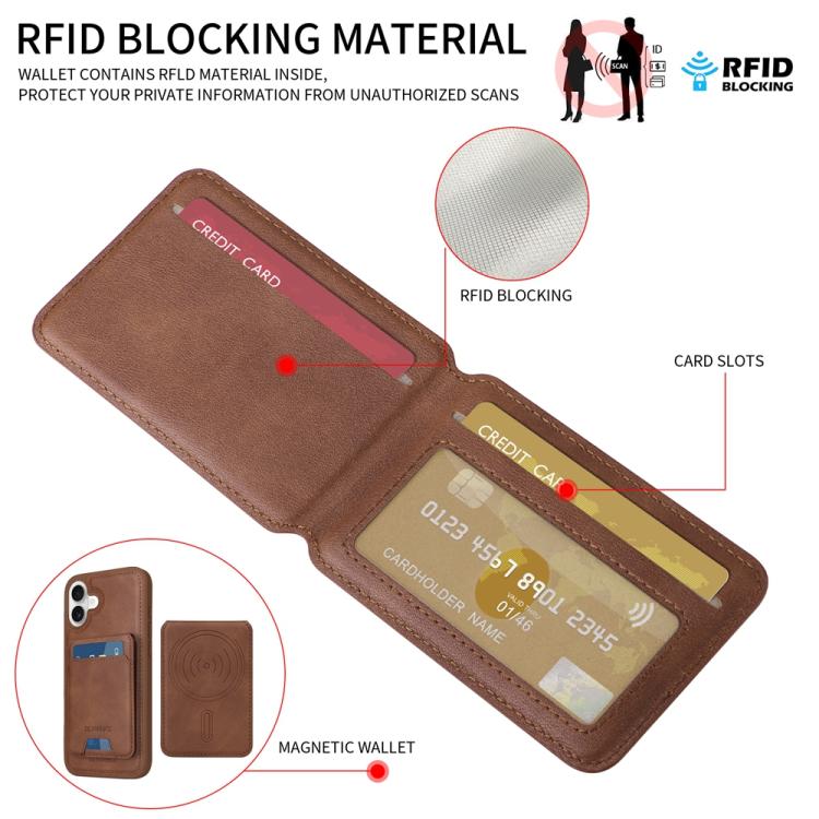 For iPhone 16 Plus BETOPNICE Vertical Flip Detachable MagSafe Wallet Phone Case