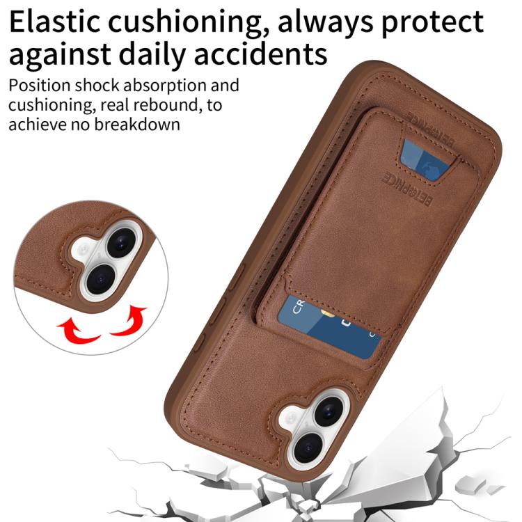 For iPhone 16 Plus BETOPNICE Vertical Flip Detachable MagSafe Wallet Phone Case