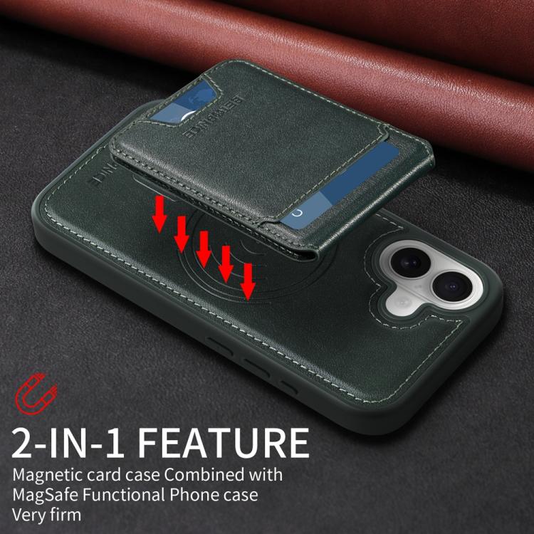 For iPhone 16 BETOPNICE Vertical Flip Detachable MagSafe Wallet Phone Case
