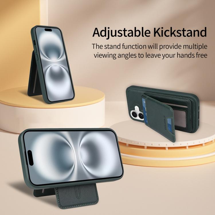 For iPhone 16 BETOPNICE Vertical Flip Detachable MagSafe Wallet Phone Case
