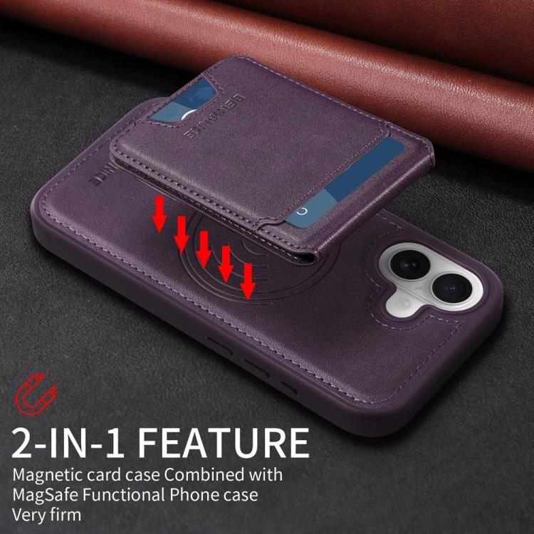 For iPhone 16 BETOPNICE Vertical Flip Detachable MagSafe Wallet Phone Case