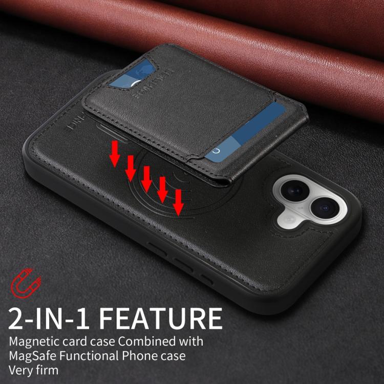 For iPhone 16 BETOPNICE Vertical Flip Detachable MagSafe Wallet Phone Case