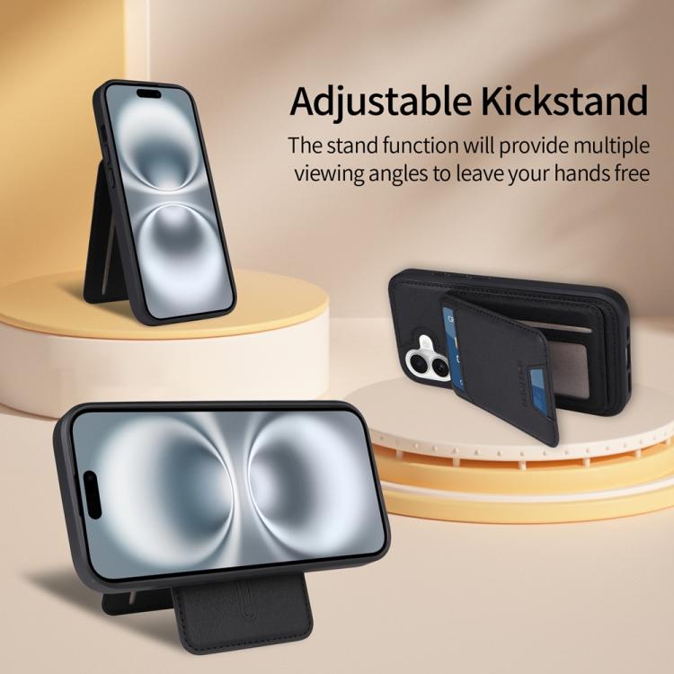 For iPhone 16 BETOPNICE Vertical Flip Detachable MagSafe Wallet Phone Case