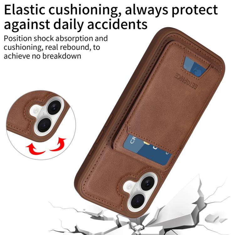 For iPhone 16 BETOPNICE Vertical Flip Detachable MagSafe Wallet Phone Case