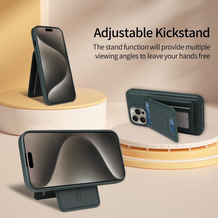 For iPhone 15 Pro Max BETOPNICE Vertical Flip Detachable MagSafe Wallet Phone Case