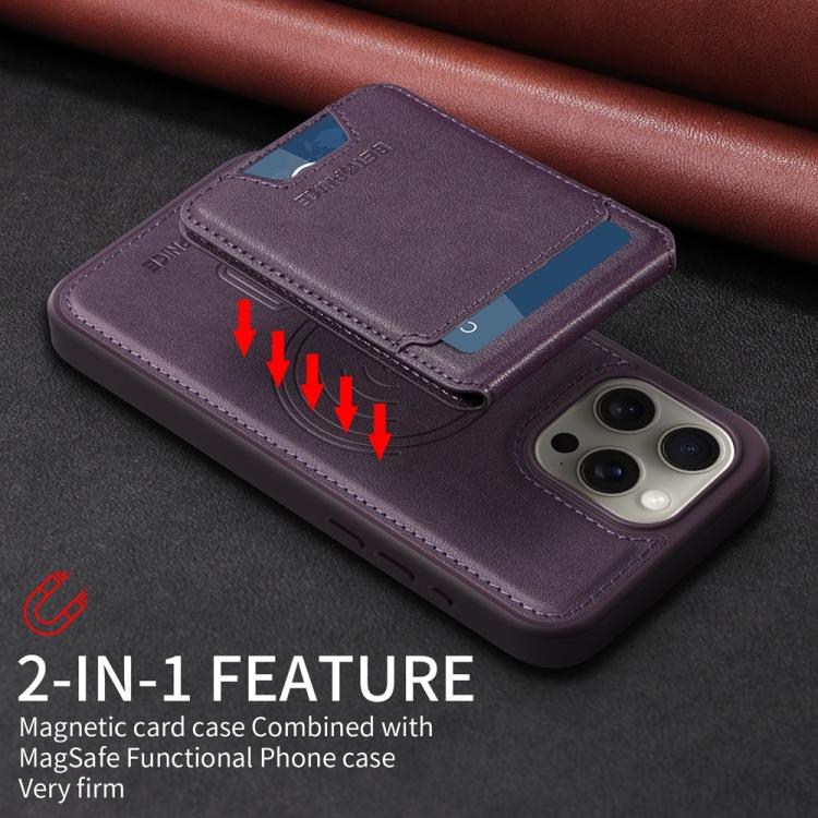 For iPhone 15 Pro Max BETOPNICE Vertical Flip Detachable MagSafe Wallet Phone Case