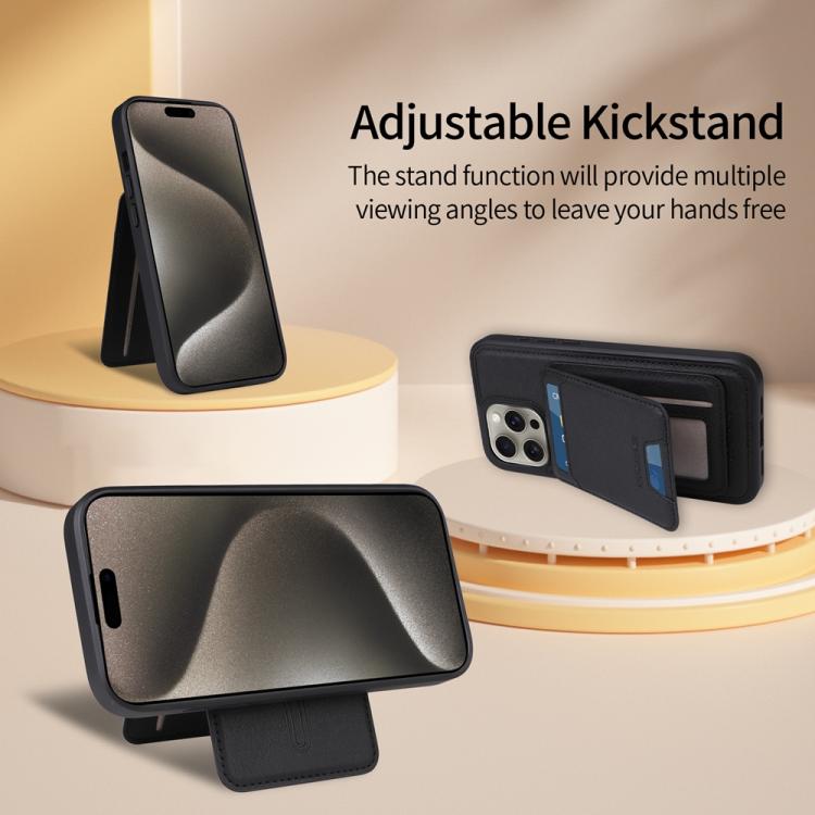 For iPhone 15 Pro Max BETOPNICE Vertical Flip Detachable MagSafe Wallet Phone Case