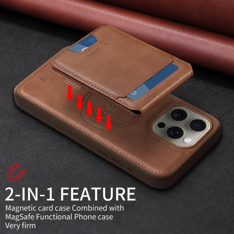 For iPhone 15 Pro Max BETOPNICE Vertical Flip Detachable MagSafe Wallet Phone Case