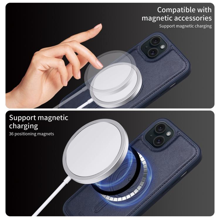 For iPhone 15 Plus BETOPNICE Vertical Flip Detachable MagSafe Wallet Phone Case