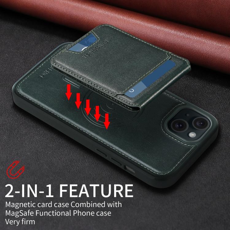 For iPhone 15 Plus BETOPNICE Vertical Flip Detachable MagSafe Wallet Phone Case