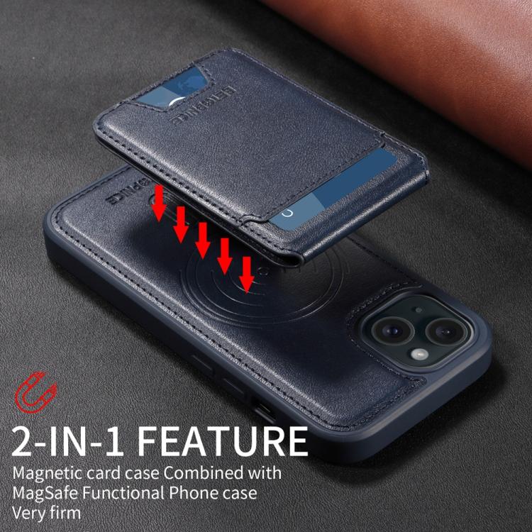 For iPhone 15 BETOPNICE Vertical Flip Detachable MagSafe Wallet Phone Case