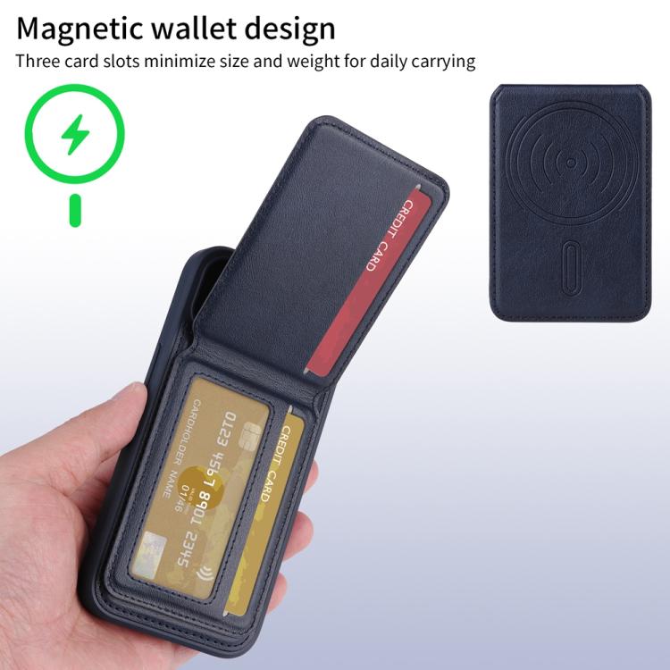 For iPhone 15 BETOPNICE Vertical Flip Detachable MagSafe Wallet Phone Case