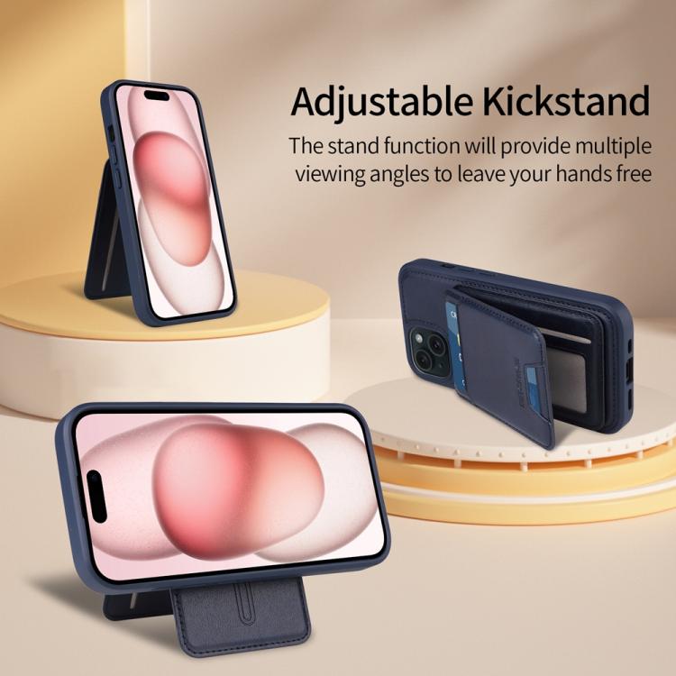 For iPhone 15 BETOPNICE Vertical Flip Detachable MagSafe Wallet Phone Case