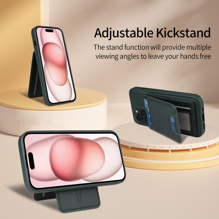 For iPhone 15 BETOPNICE Vertical Flip Detachable MagSafe Wallet Phone Case
