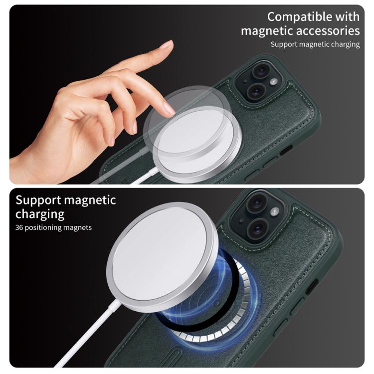 For iPhone 15 BETOPNICE Vertical Flip Detachable MagSafe Wallet Phone Case