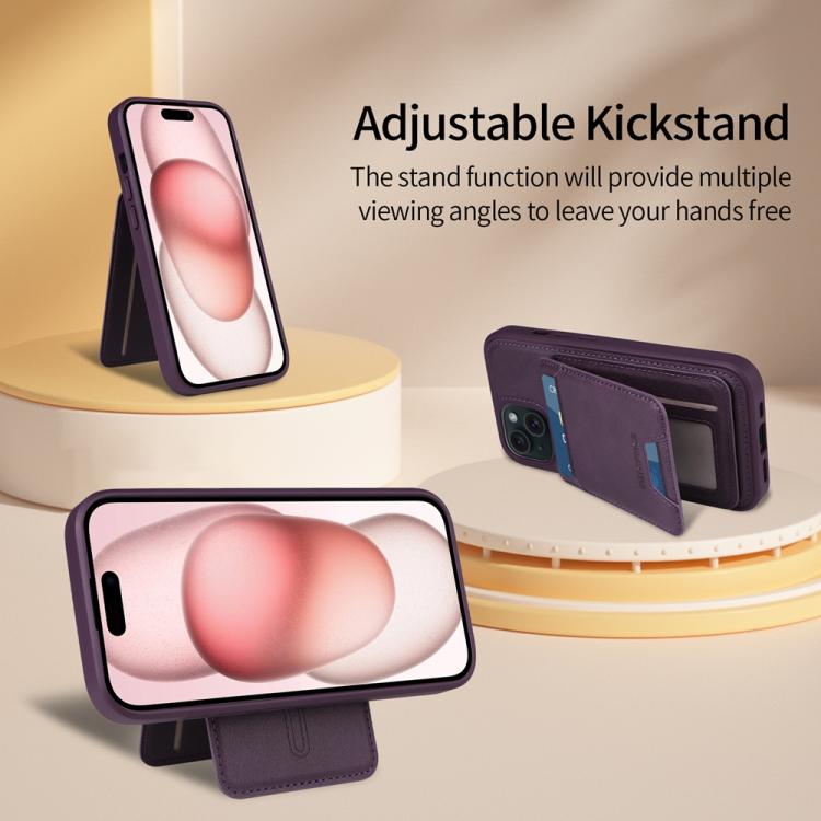 For iPhone 15 BETOPNICE Vertical Flip Detachable MagSafe Wallet Phone Case