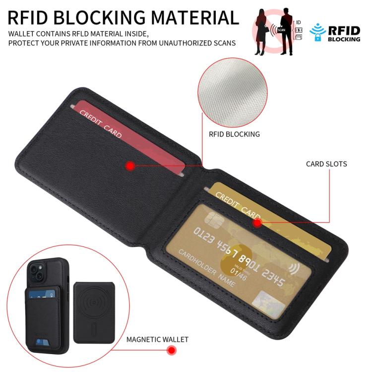 For iPhone 15 BETOPNICE Vertical Flip Detachable MagSafe Wallet Phone Case