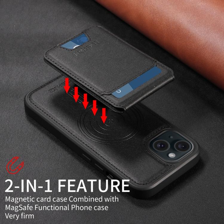 For iPhone 15 BETOPNICE Vertical Flip Detachable MagSafe Wallet Phone Case