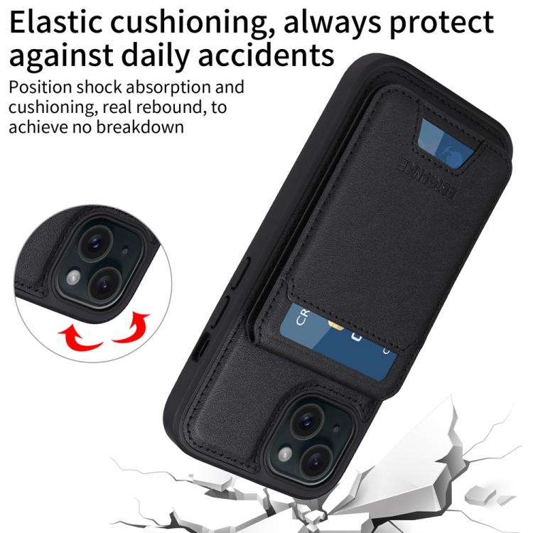 For iPhone 15 BETOPNICE Vertical Flip Detachable MagSafe Wallet Phone Case