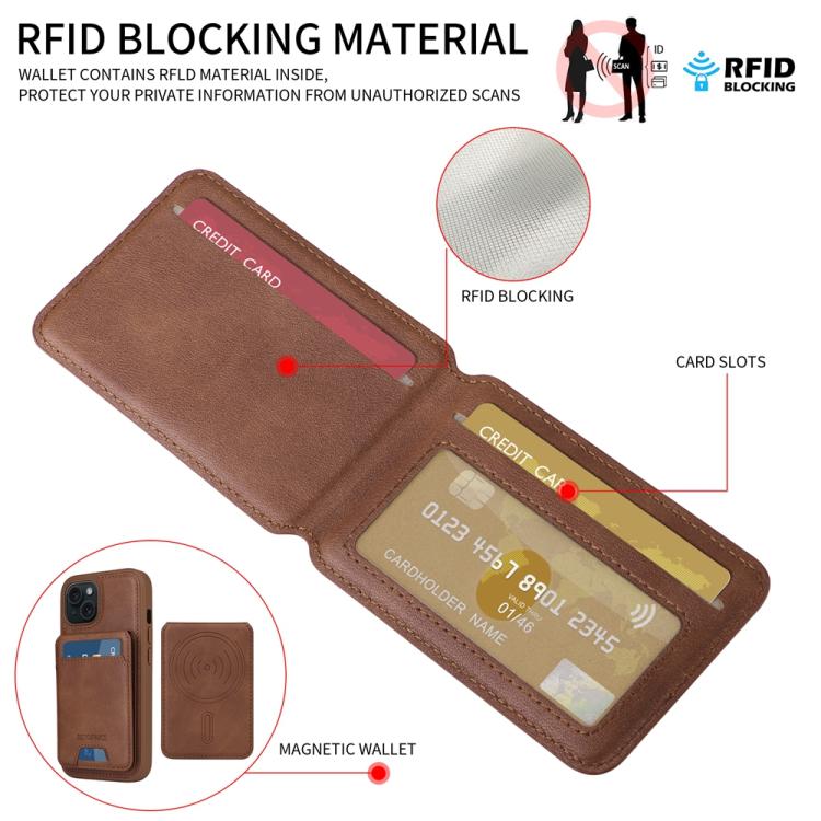 For iPhone 15 BETOPNICE Vertical Flip Detachable MagSafe Wallet Phone Case