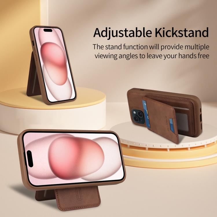 For iPhone 15 BETOPNICE Vertical Flip Detachable MagSafe Wallet Phone Case
